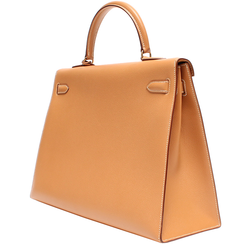 Hermes Brown Leather Gold Hardware Kelly Sellier 35 Bag 
Hermes Brown Leather Gold Hardware Kelly Sellier 35 Bag