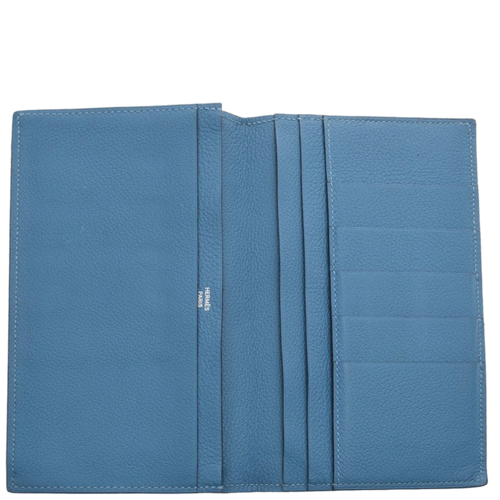 

Hermes Blue Azure Epsom Leather MC2 Fleming Wallet