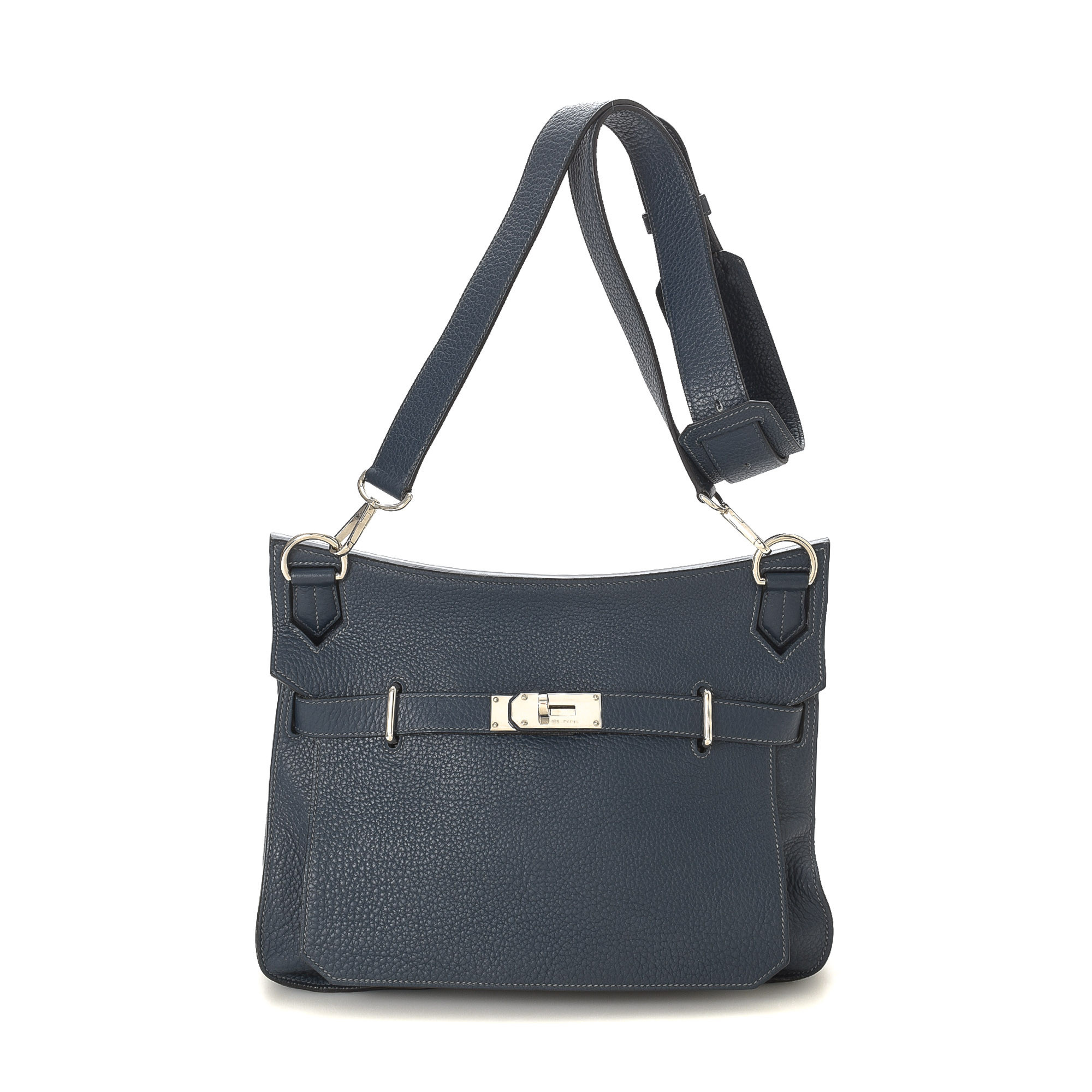 Image of Hermes Bleu De Prusse Jypsiere  Taurillon Clemence Leather Shoulder Bag