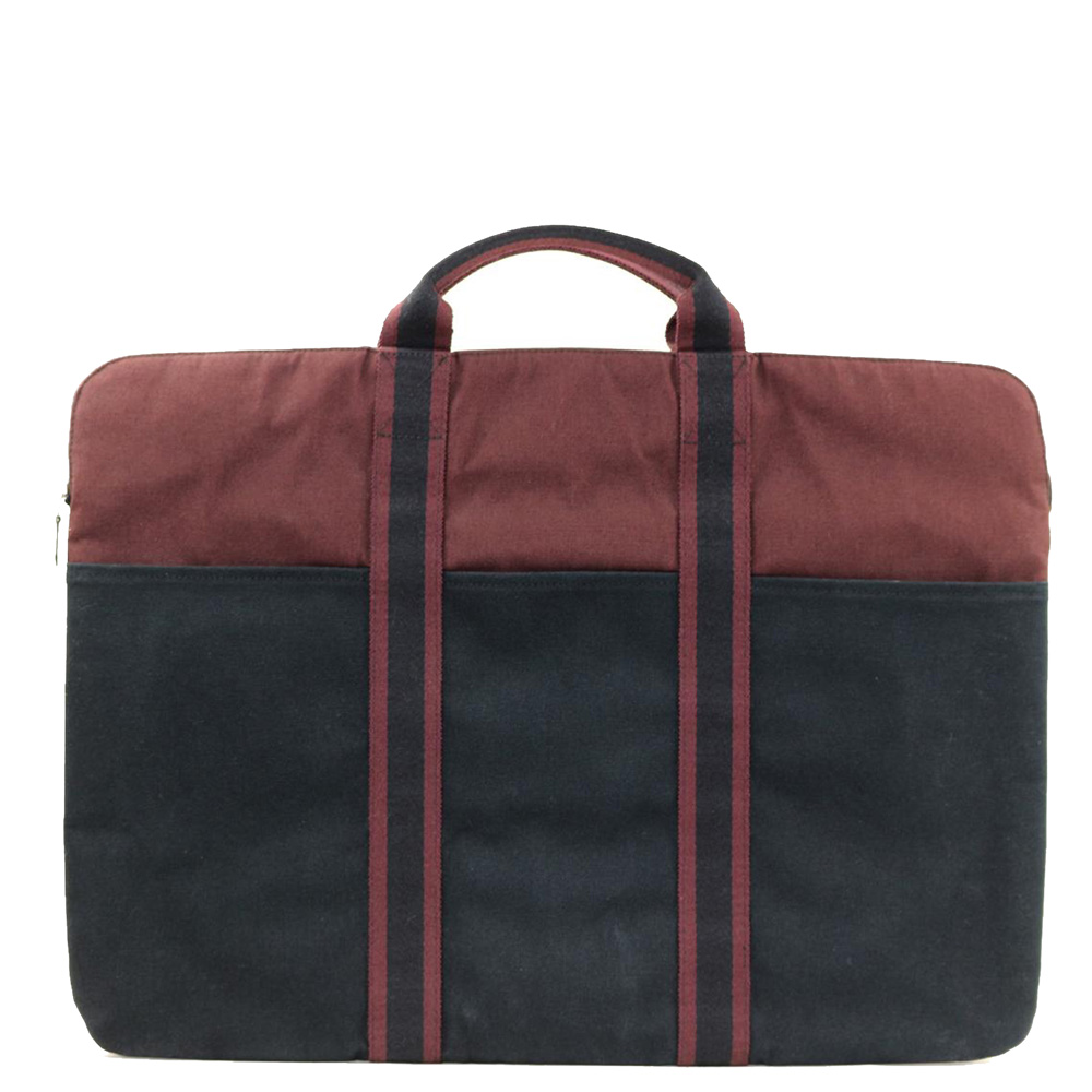 Hermes Red/Black Canvas Fourre Tout Briefcase female Fabric and Canvas
