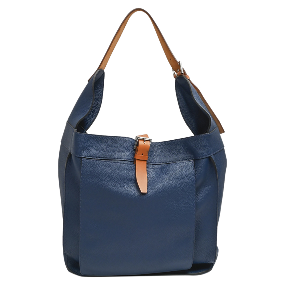 Hermes Blue Leather Marwari GM Bag