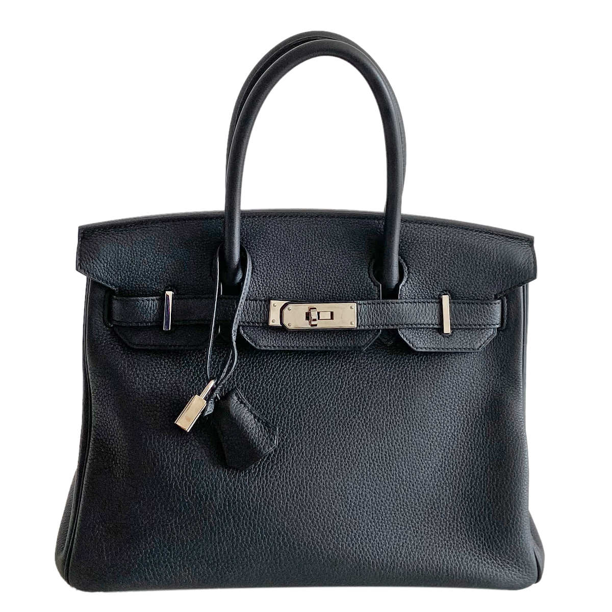 Hermès Black Taurillon Clemence Birkin 30 Bag