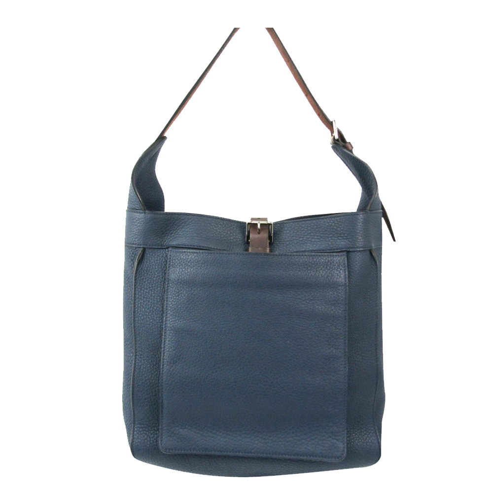 Hermes Navy Blue/Brown Leather Marwari PM Bag