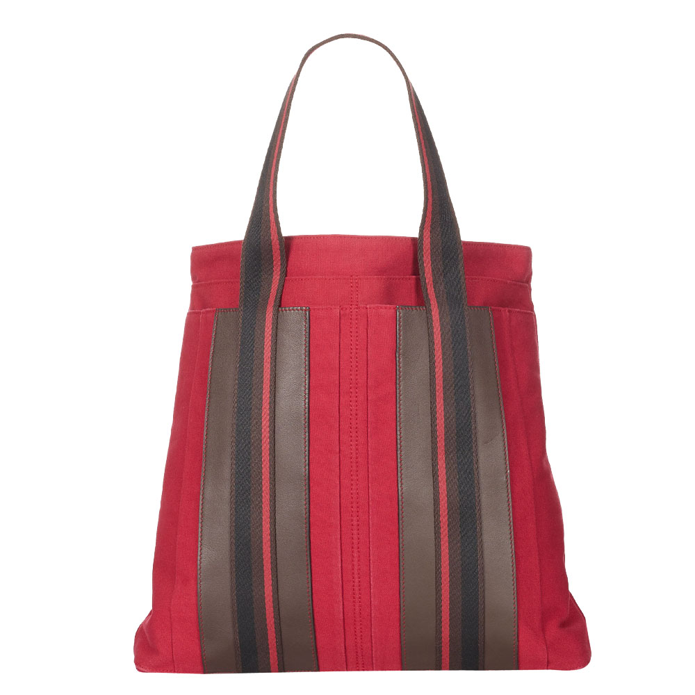 Hermes Dark Pink/Grey Leather Sac Troca Vertical Tote Bag