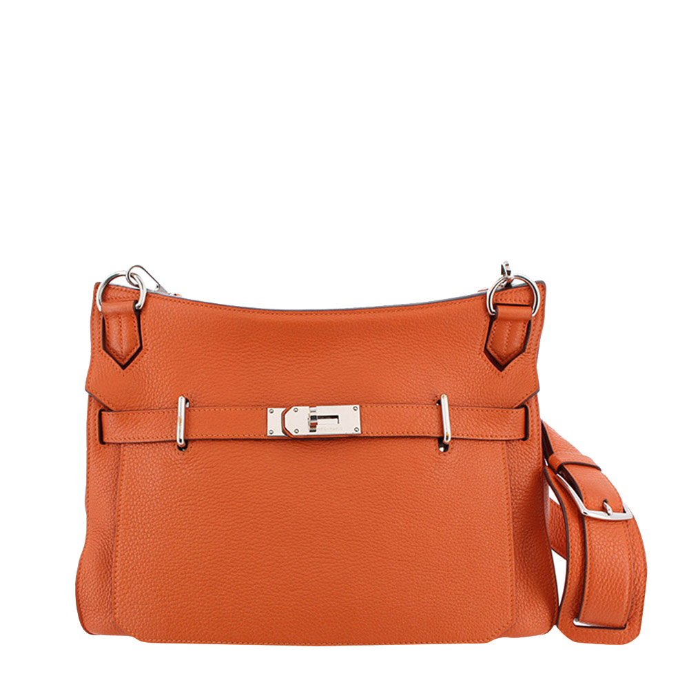 Hermes Orange Taurillon Clemence Leather Jypsiere 34 Bag