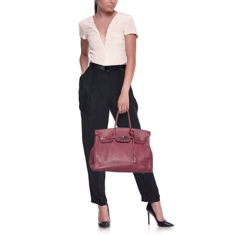 Hermes Bois de Rose Taurillon Clemence Leather Palladium Plated Birkin 35 Bag, Pink
Hermes Bois de Rose Taurillon Clemence Leather Palladium Plated Birkin 35 Bag, Pink