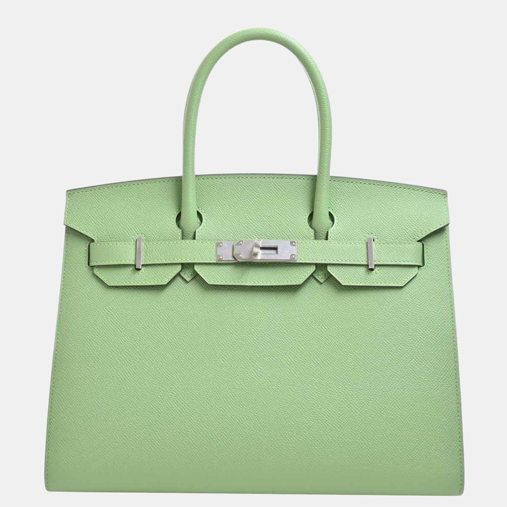 HERMES Hermes Epson Birkin 30 Serie Handbag Pastel Green