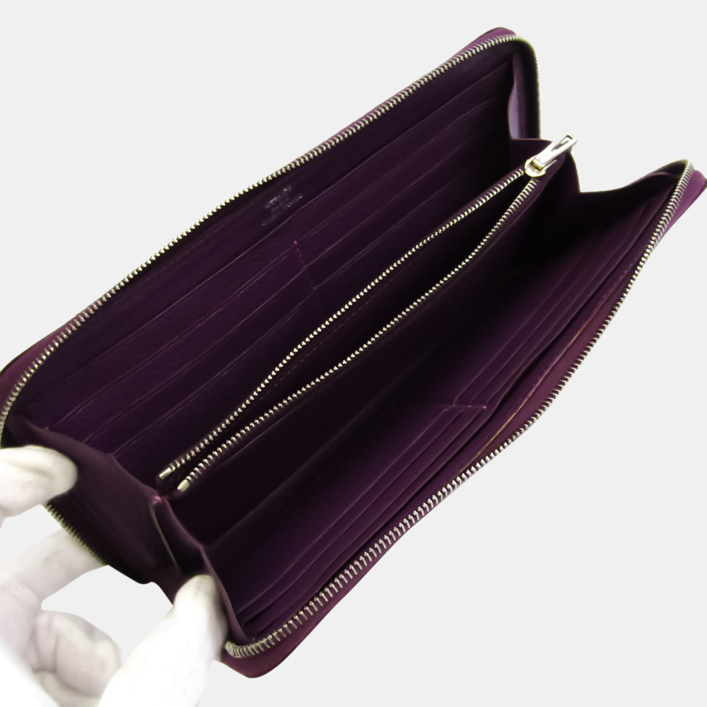 

Hermes Asap Long Unisex Chevre Myzore Leather Long Wallet (bi-fold) Pur BF550534, Purple