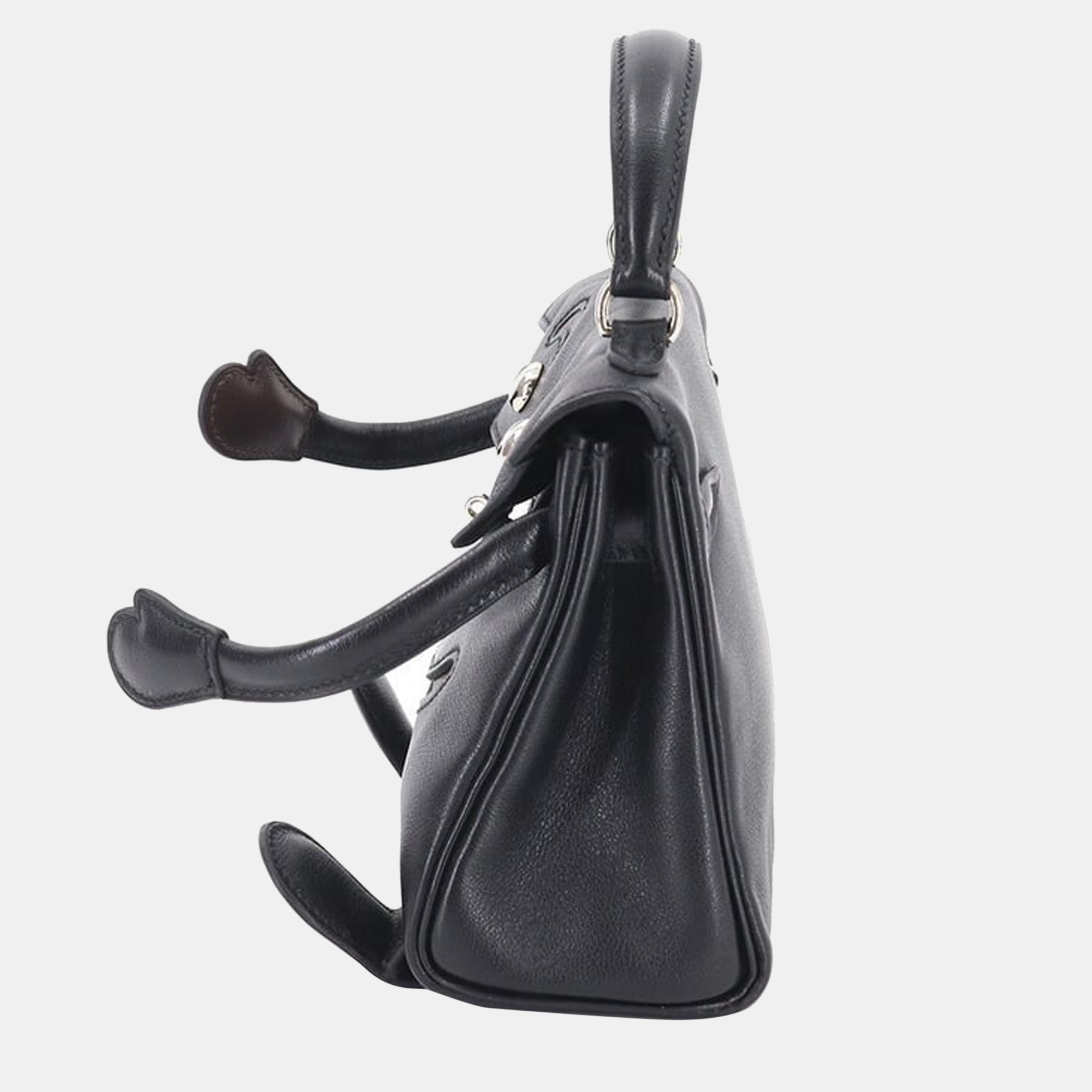 Hermes Kelly Doll Hand Bag Vogulliver Black Brown D Engraved Silver Metal Fittings
Hermes Kelly Doll Hand Bag Vogulliver Black Brown D Engraved Silver Metal Fittings