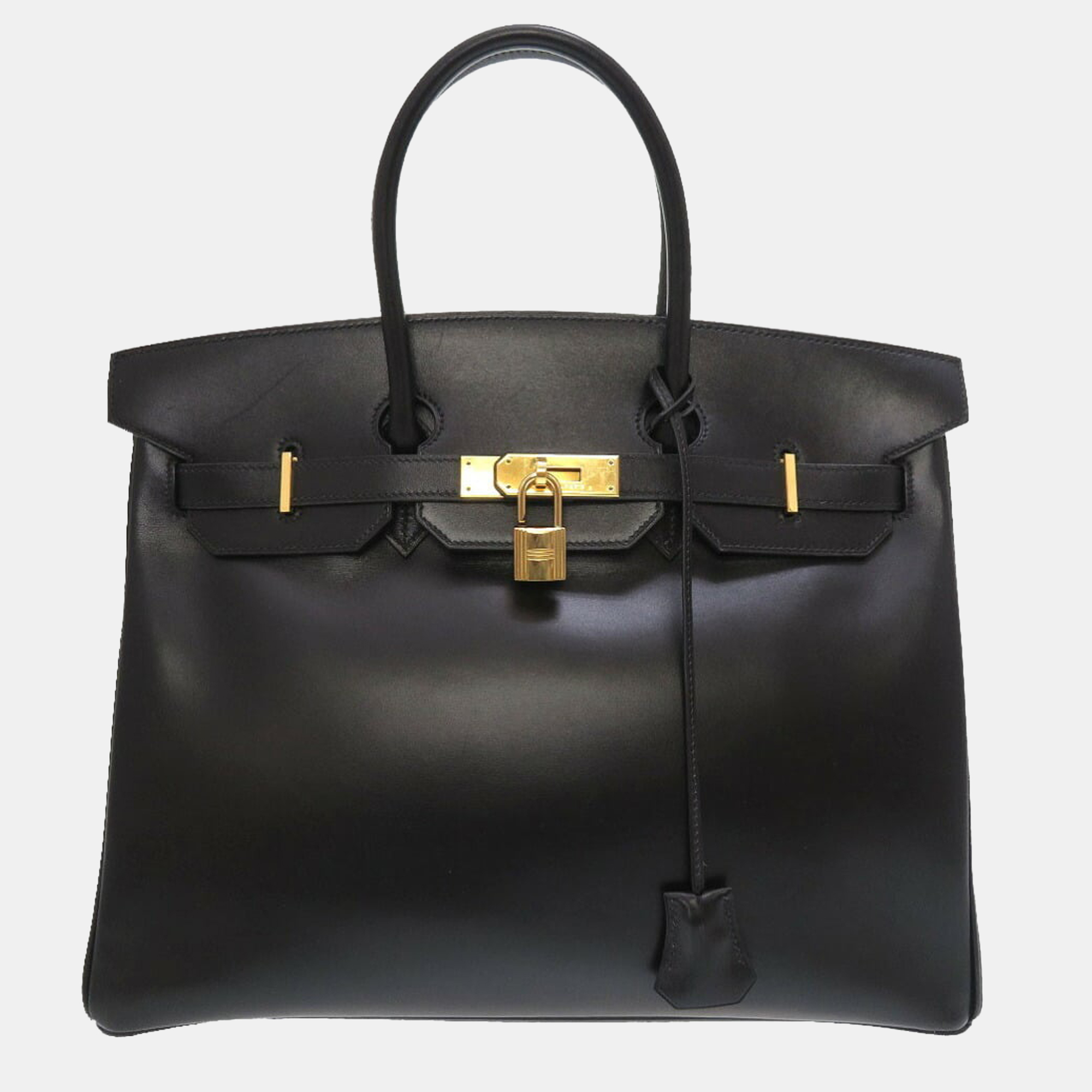 Hermes Birkin 35 Box Calf Black F Stamped Handbag 0