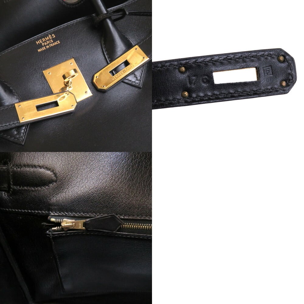 Hermes Birkin 35 Box Calf Black F Stamped Handbag 0