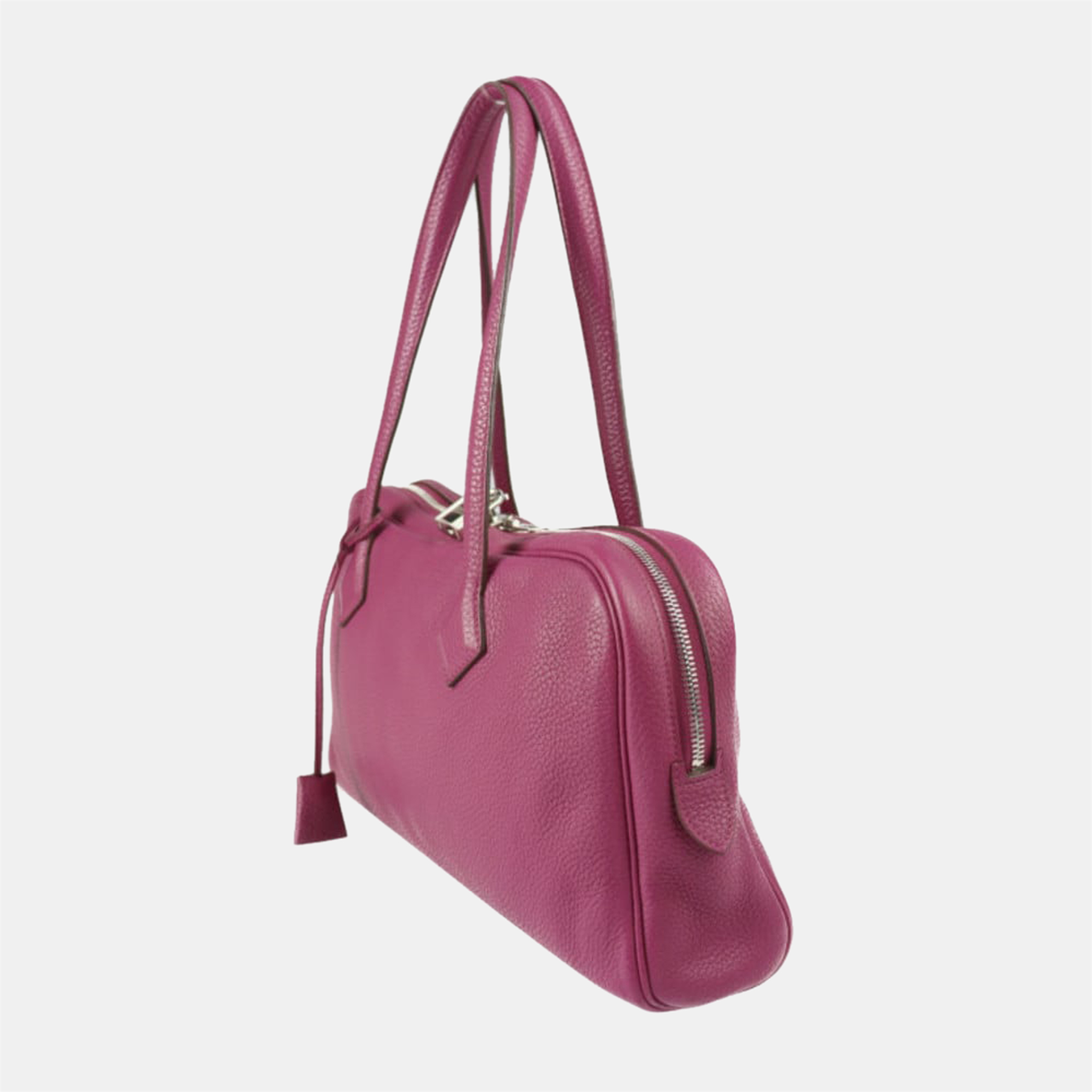 

Hermes Victoria Elan 38 Handbag Taurillon Clemence Tosca Silver hardware Shoulder bag O stamp, Pink