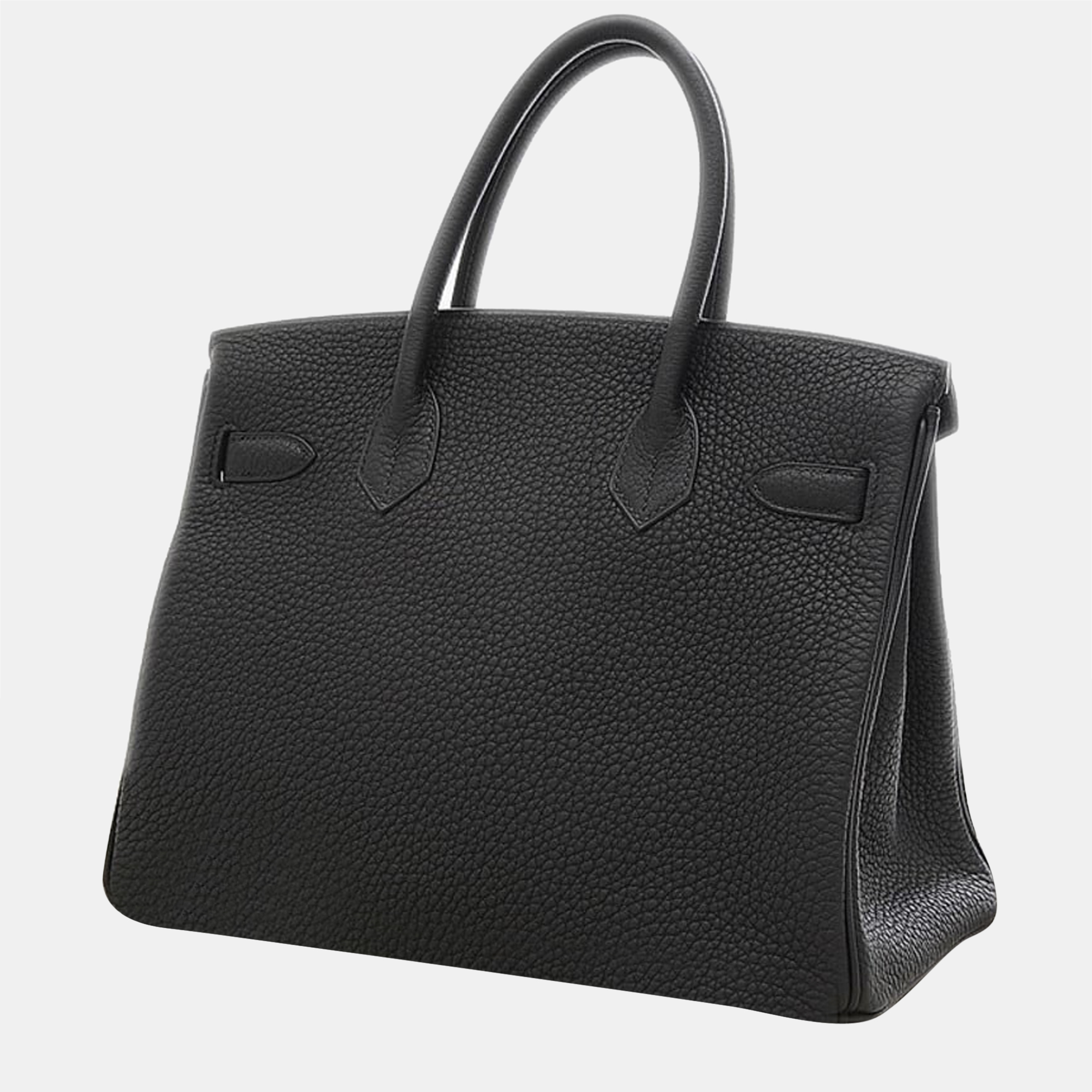 Hermes Birkin 30 Taurillon Clemence handbag black silver hardware U stamp
Hermes Birkin 30 Taurillon Clemence handbag black silver hardware U stamp
