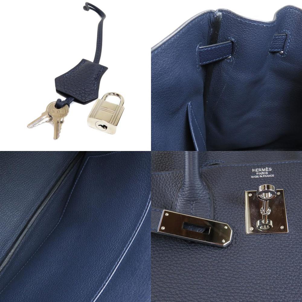 Hermes Birkin 30 Blue Nuit Handbag Togo Ladies