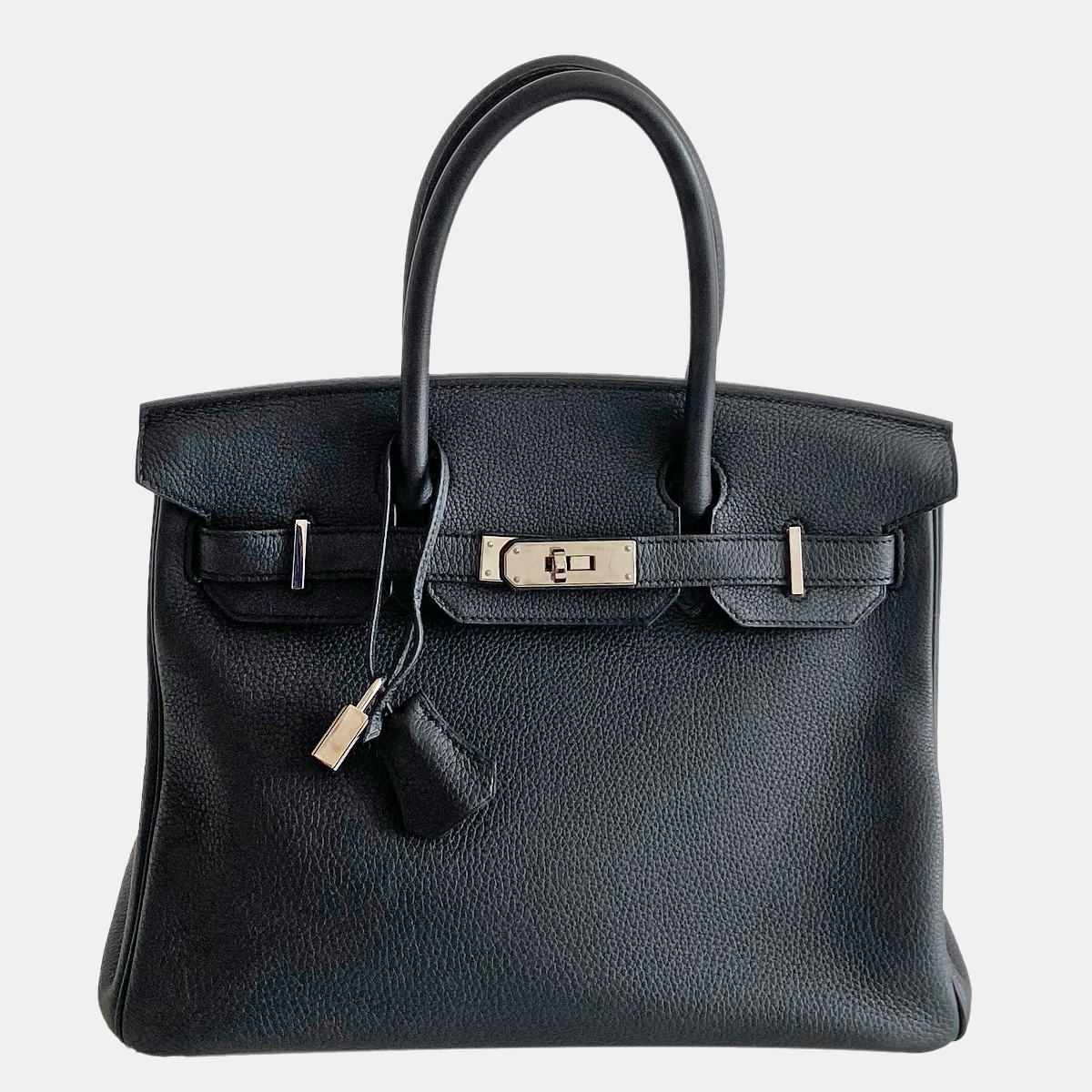 Hermes Black Taurillon Clemence Birkin 30 Bag