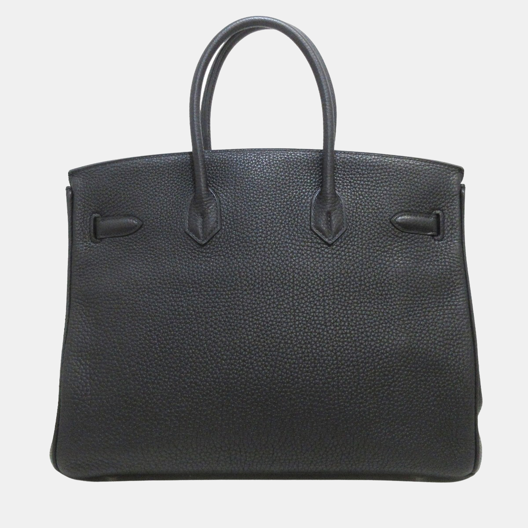 Hermes Black Taurillon Clemence Leather Palladium Hardware Birkin 35 Bag 
Hermes Black Taurillon Clemence Leather Palladium Hardware Birkin 35 Bag