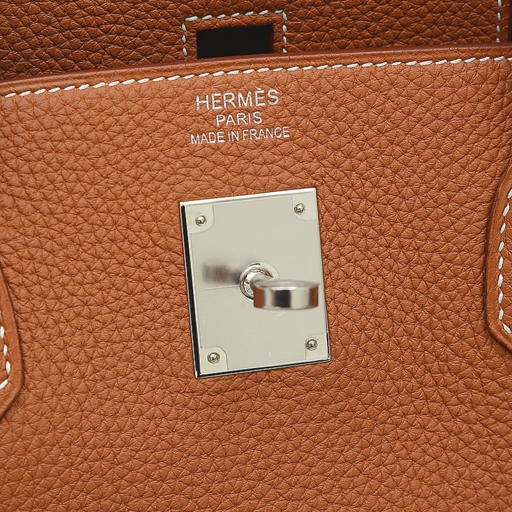 Hermes Birkin 40 Handbag Togo Gold Silver Hardware Y Stamp