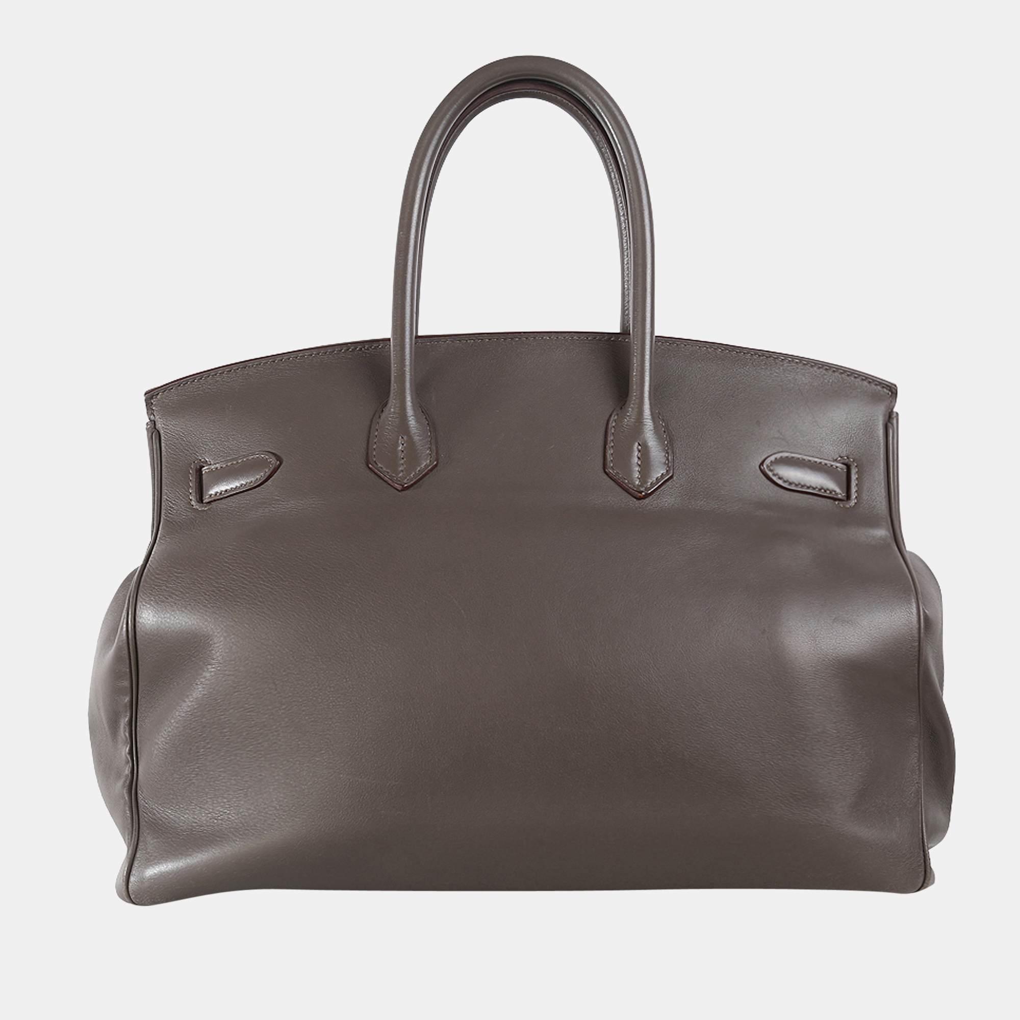 Hermes Grey Swift Leather Palladium Hardware Birkin 35 Bag
