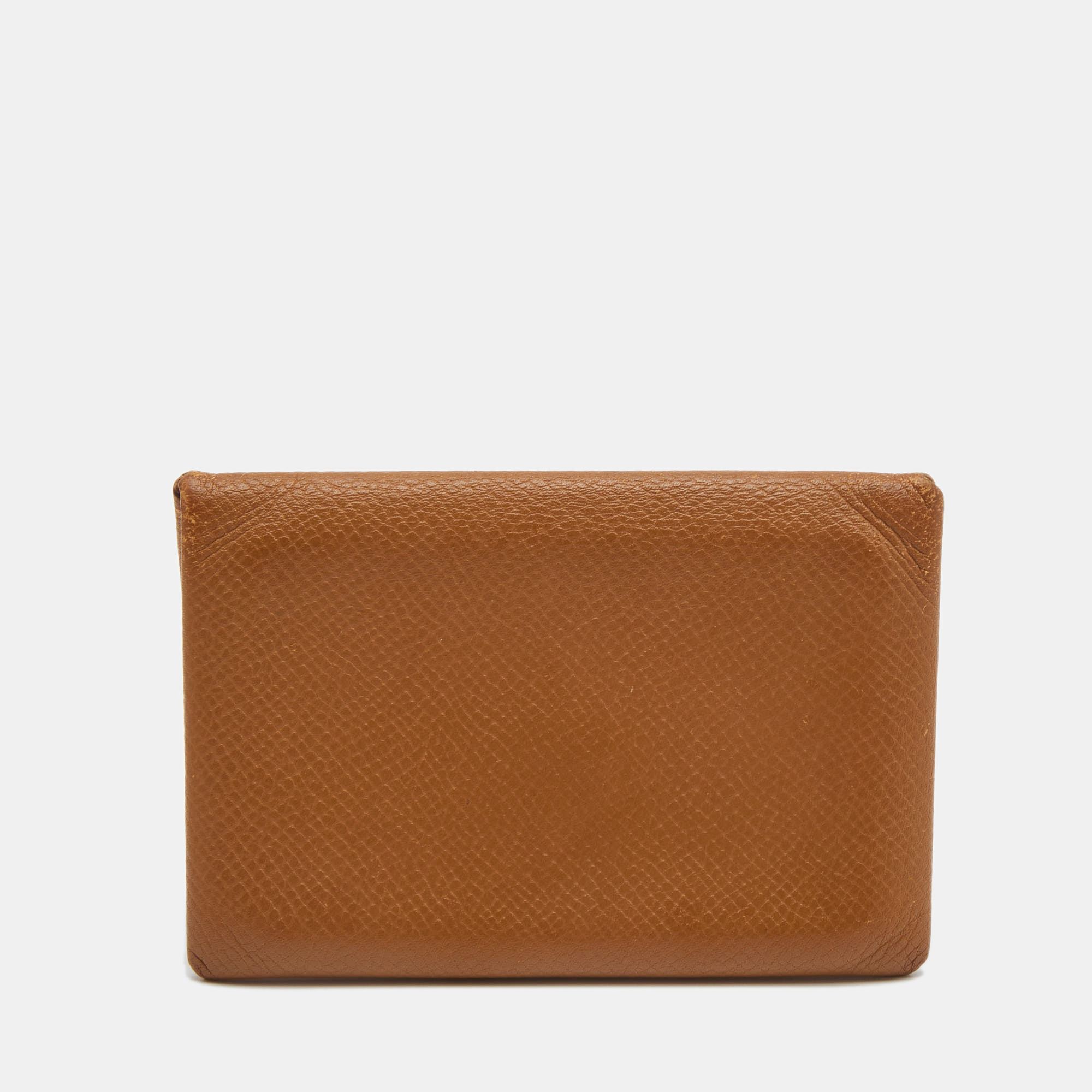 Hermes Gold Epsom Leather Calvi Card Holder