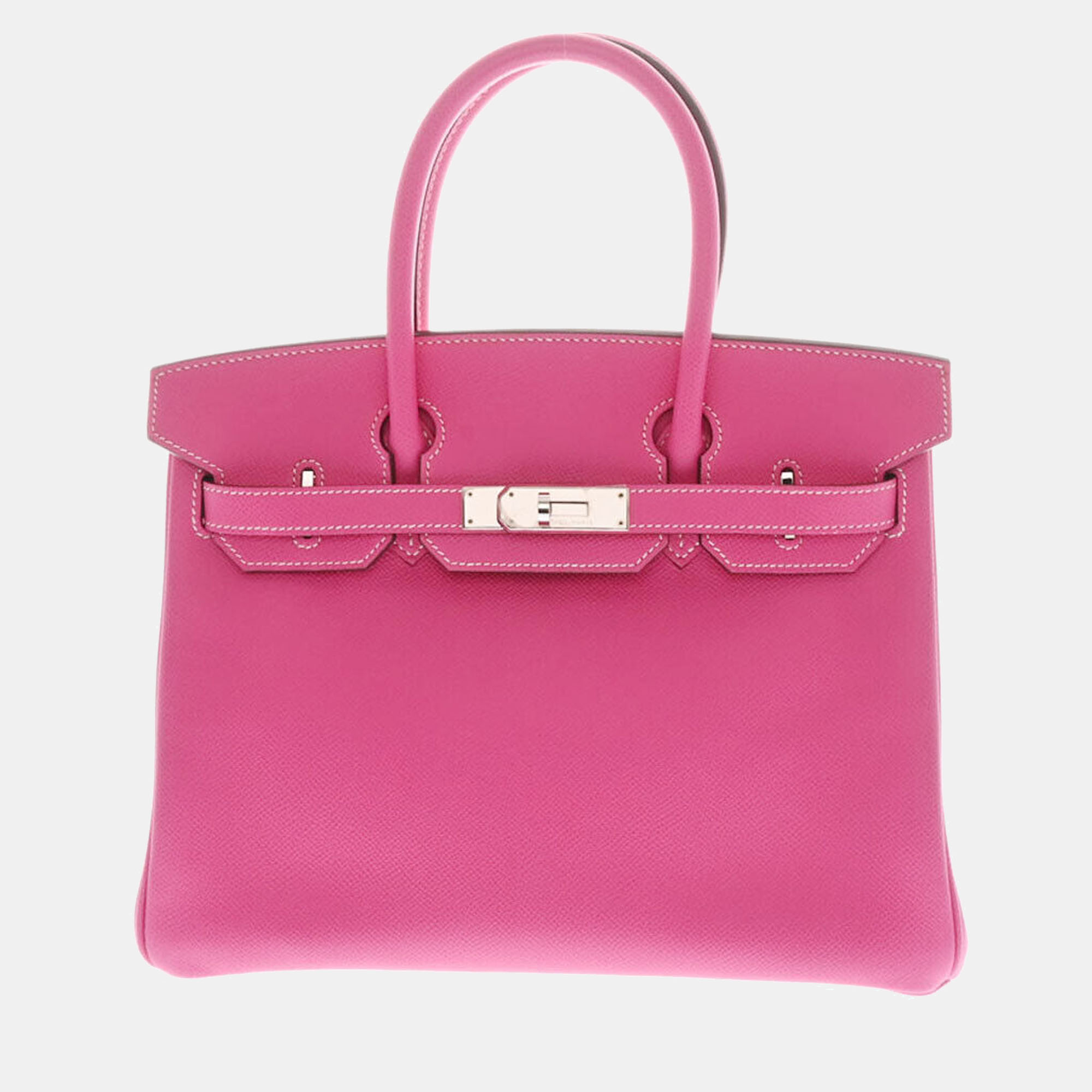 Hermes Pink Epsom Leather Palladium Hardware Birkin 30 Bag