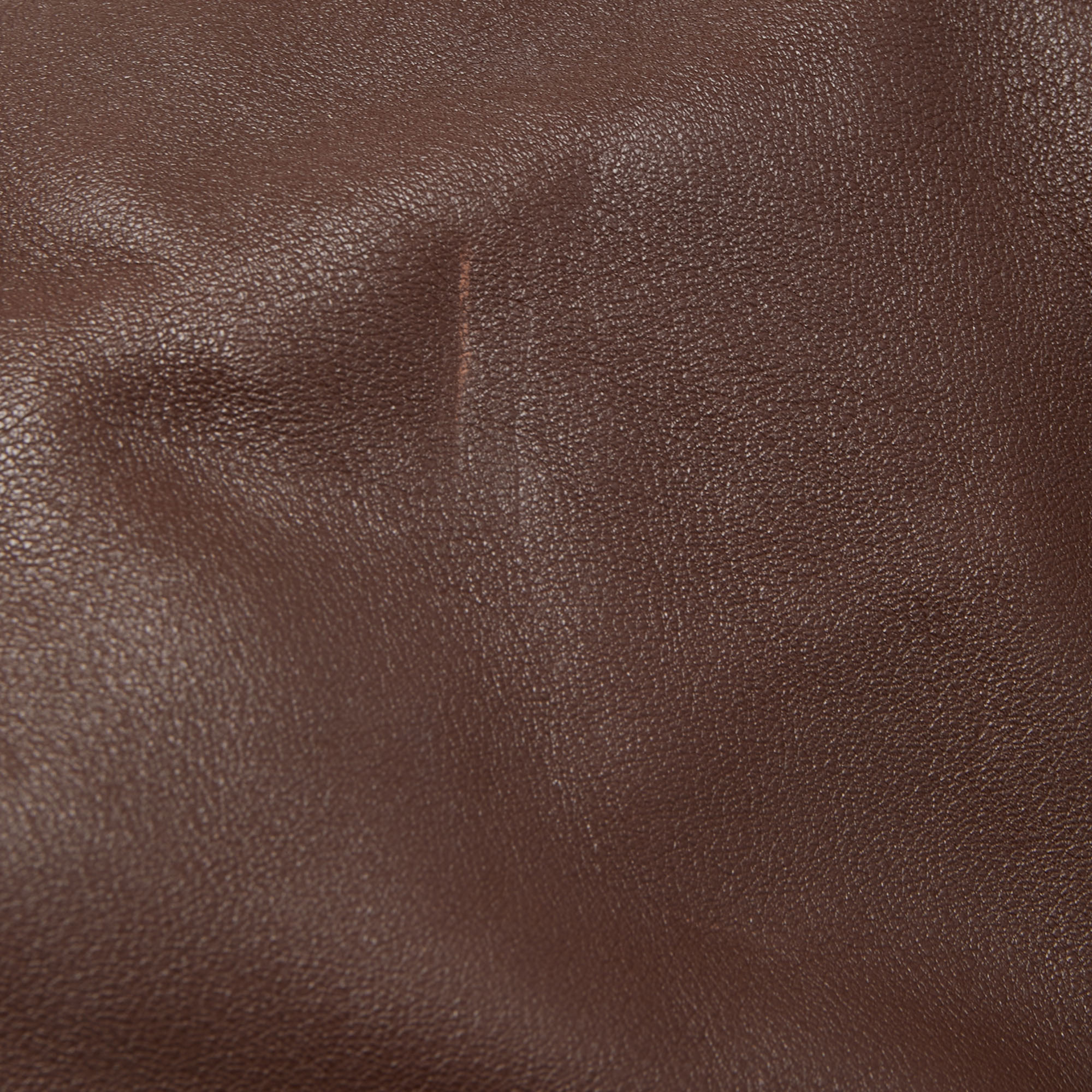 Hermes Chocolate Swift Leather Palladium Finish Lindy 34 Bag