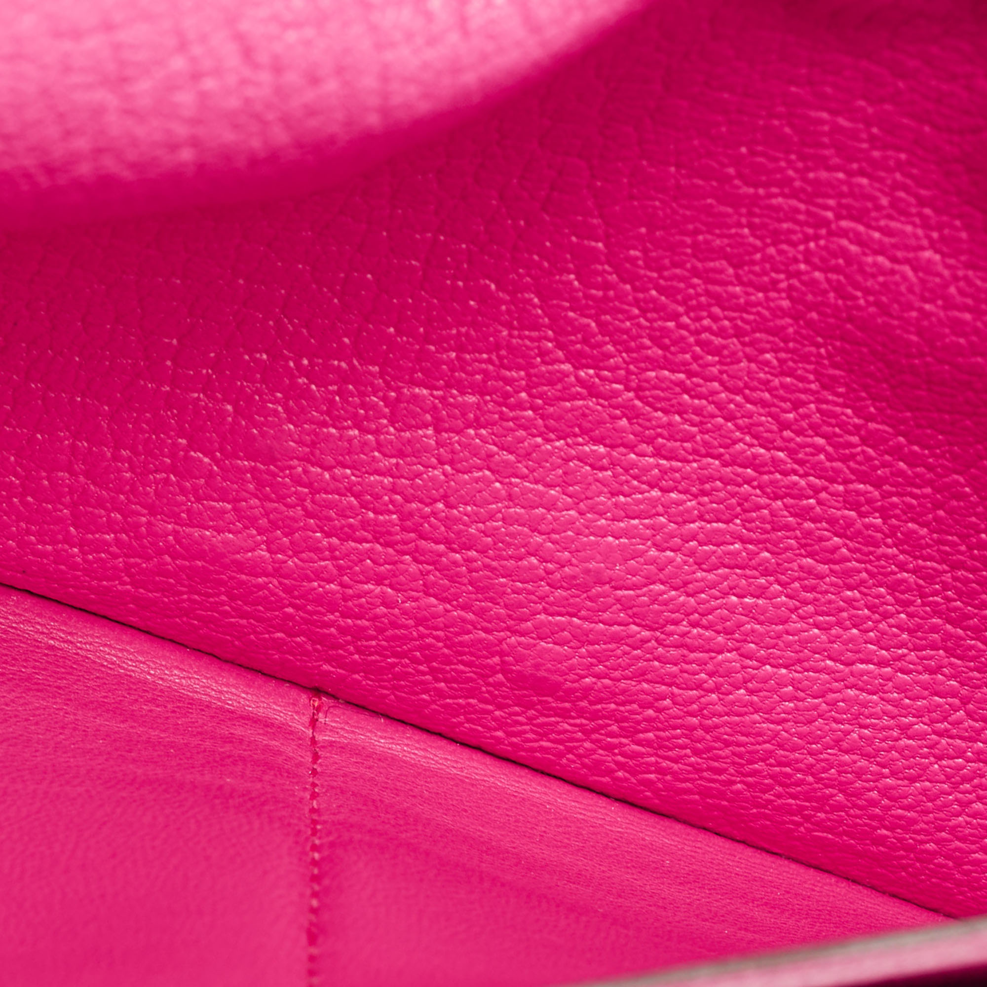 Hermes Rose Shocking Chevre Leather Kelly Depliant Wallet
