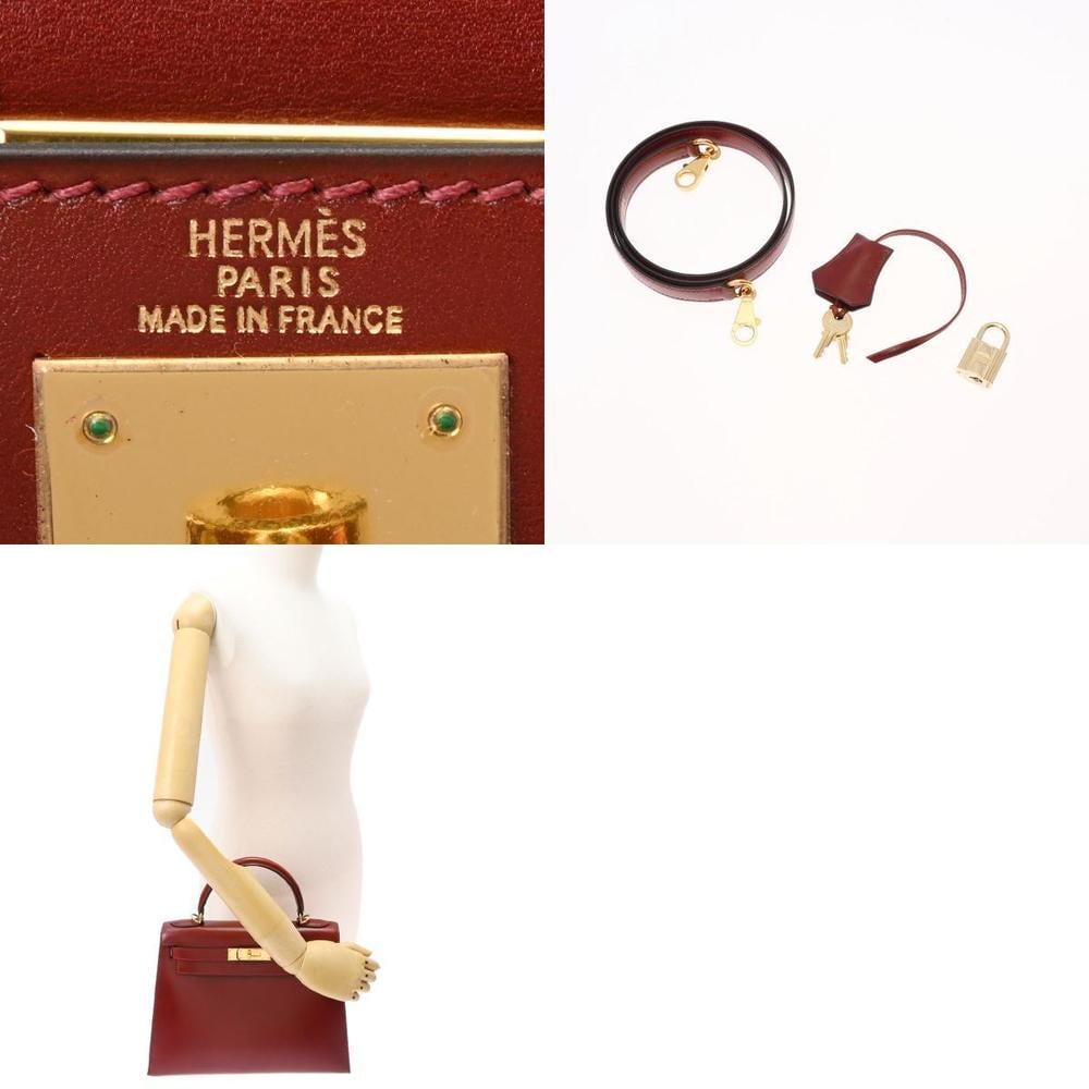 Hermes Kelly 28 Rouge Ash F Engraved (around 2002) Ladies Box Calf Bag