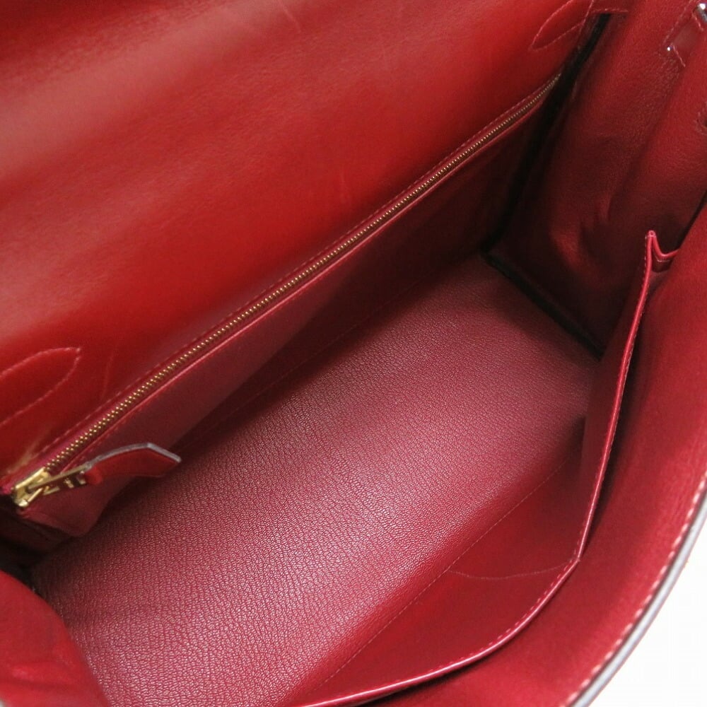 Hermes Kelly 32 Vibrato Inner Stitch Vau Chamonix Rouge Ash F Engraved Handbag Red