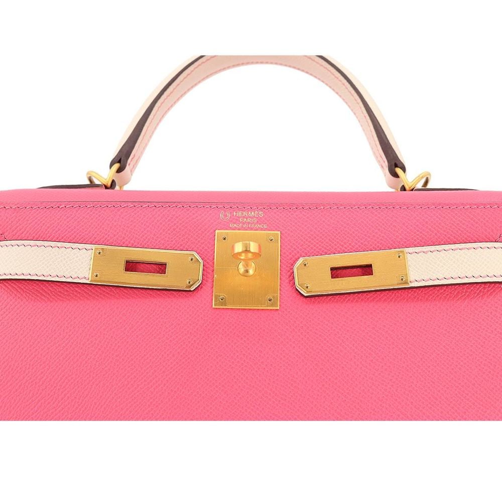 Hermes Kelly 28 SPO Personal 2way Hand Shoulder Bag Epson Rose Azare Cle A Engraving Outer Stitching Matte Gold Metal Fittings