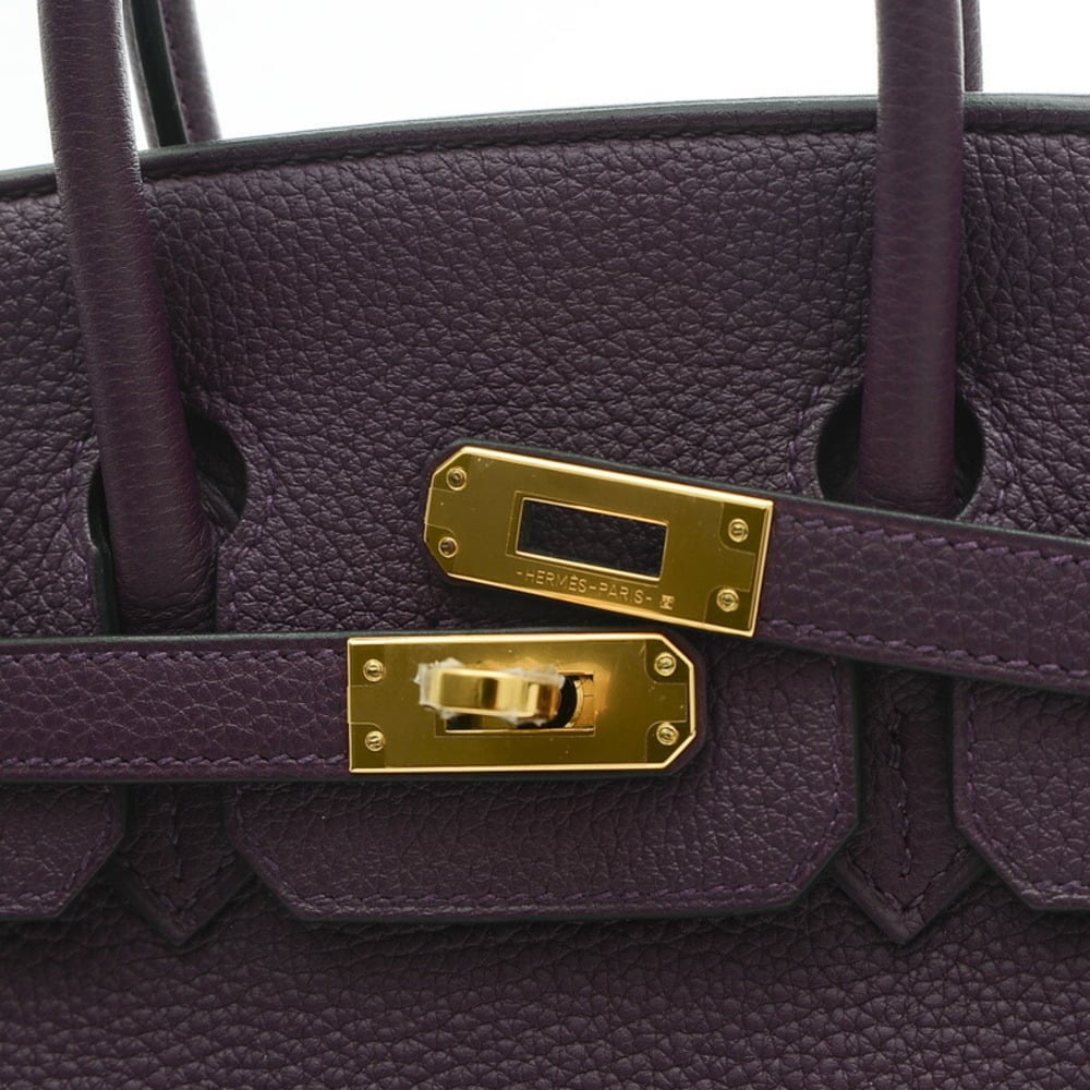 Hermes Birkin 25 Handbag Togo Cassis Gold Hardware U Engraved