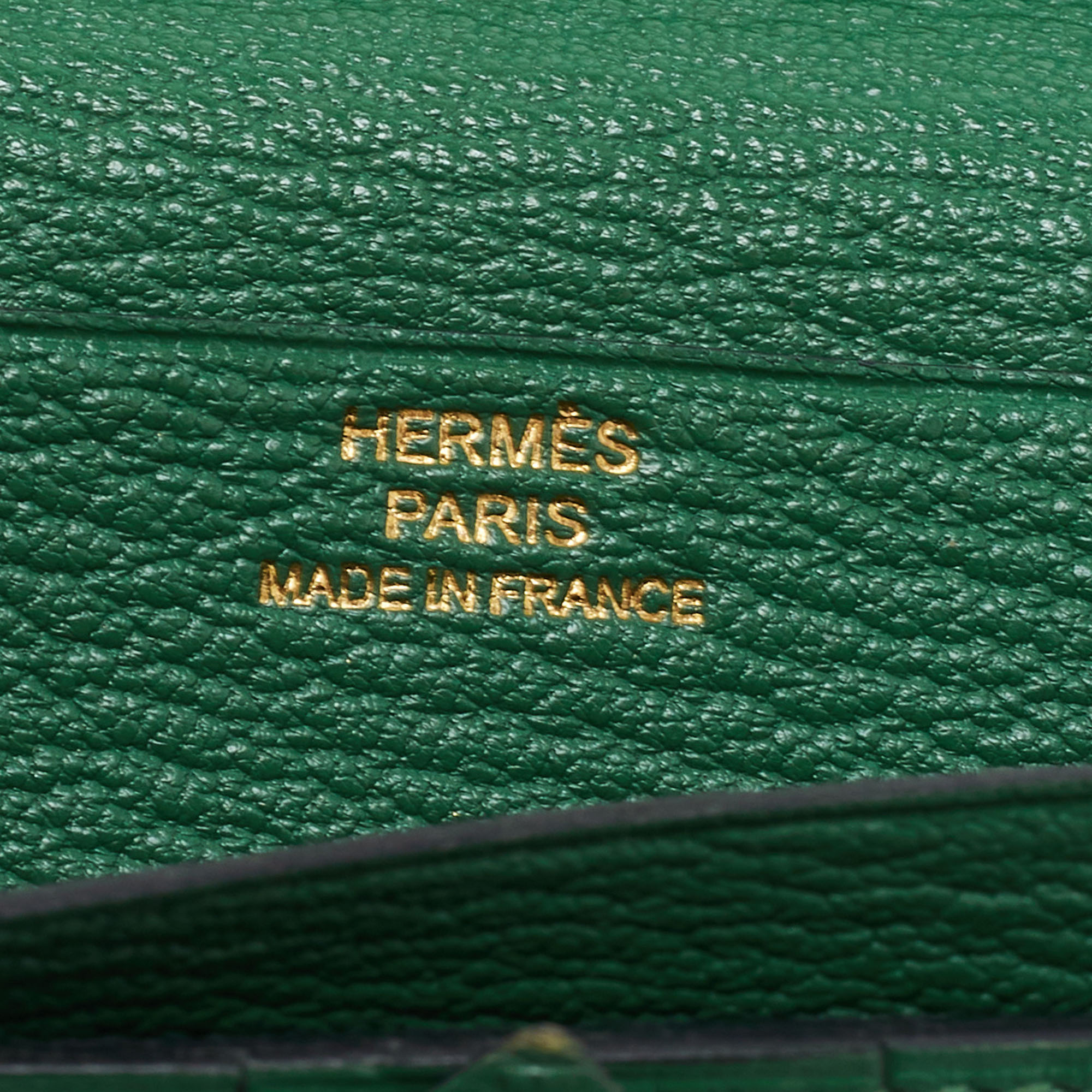 Hermés Vert Bengal Chevre Leather Bearn Gusset Wallet