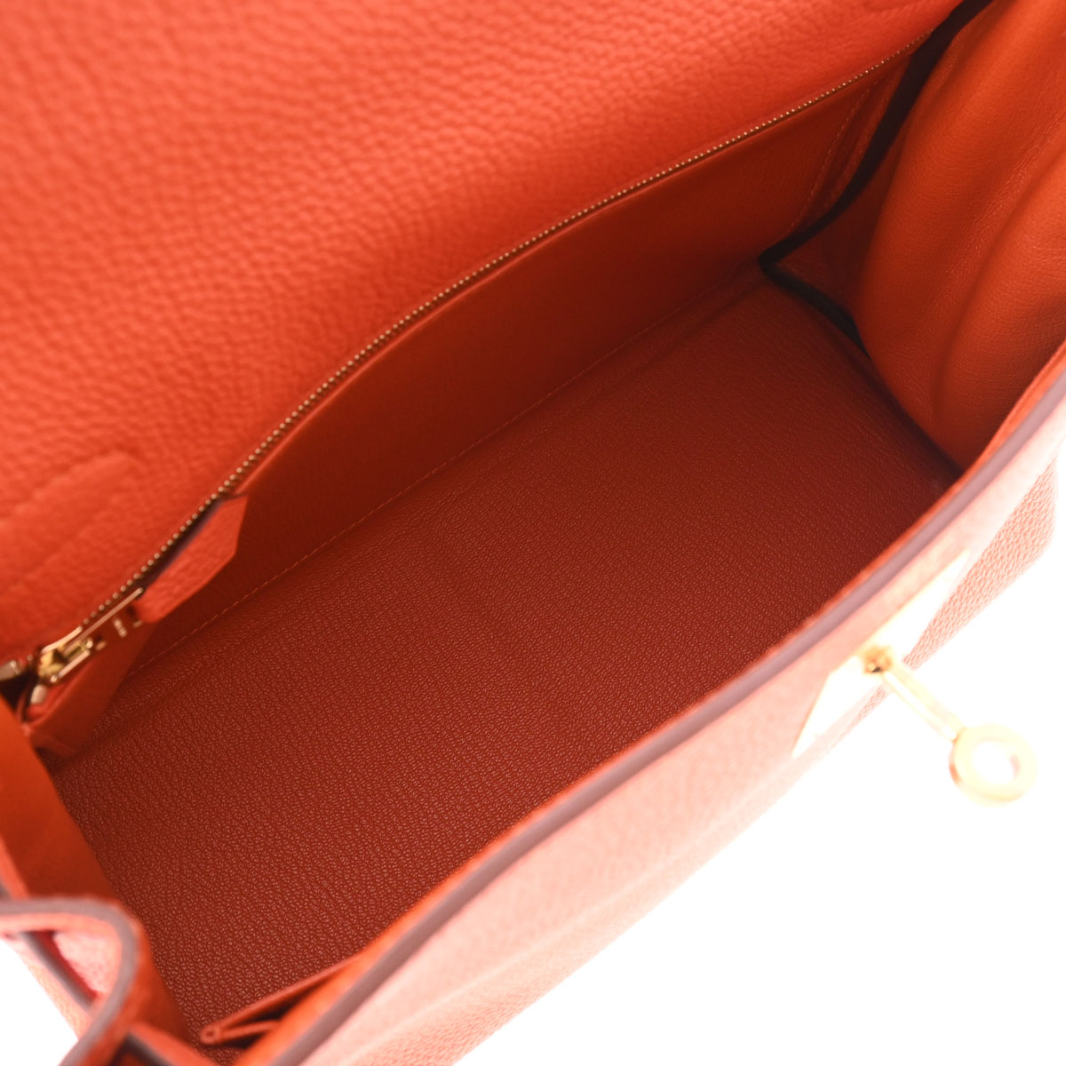 Hermes Orange Togo Leather Gold Hardware Kelly Retourne 28 Bag