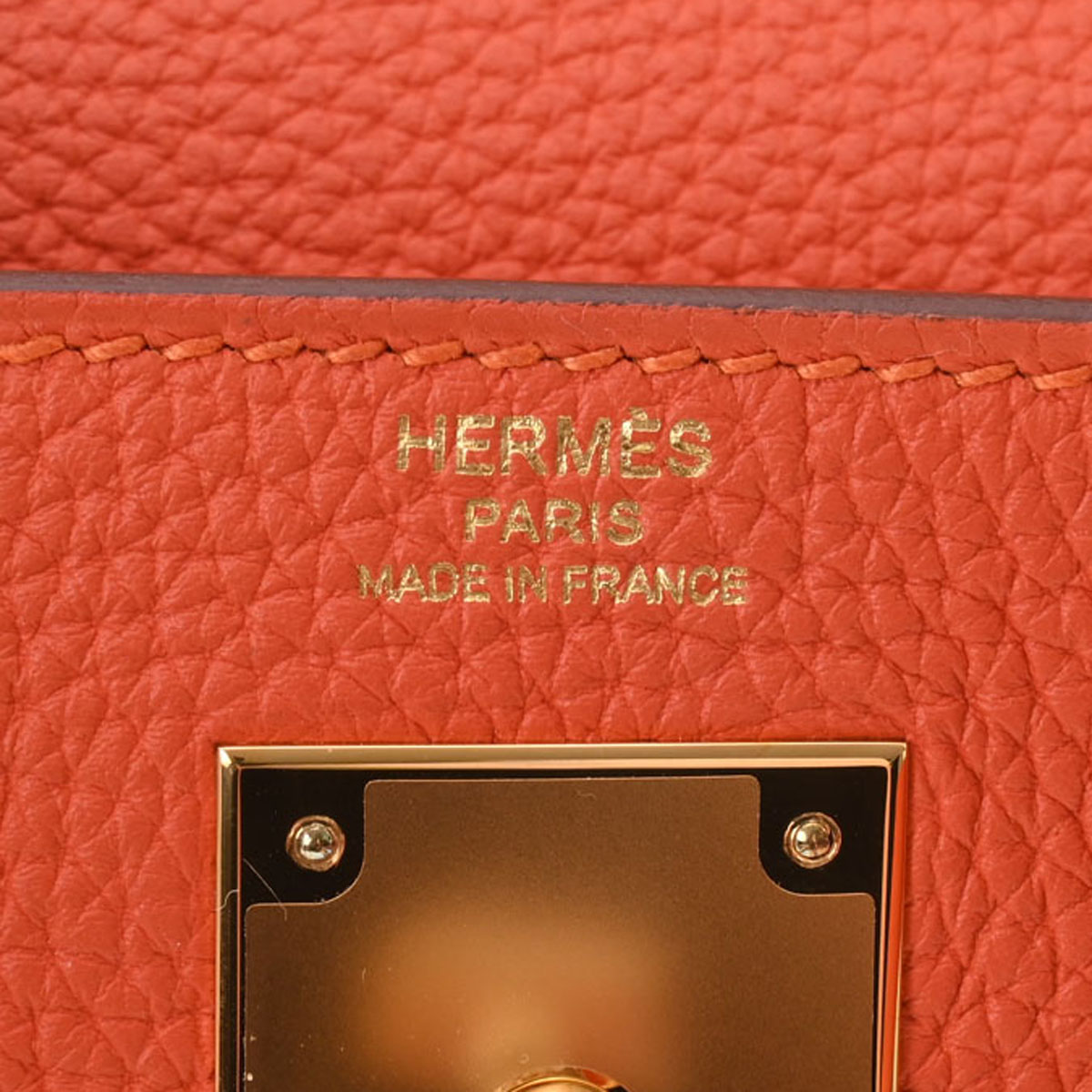Hermes Orange Togo Leather Gold Hardware Kelly Retourne 28 Bag
