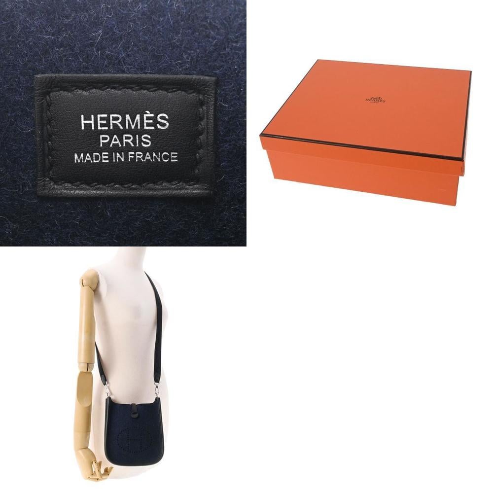 Hermes Evelyn TPM Navy Palladium Metal Fitting Y Engraved (around 2020) Women's Felt Shoulder Bag