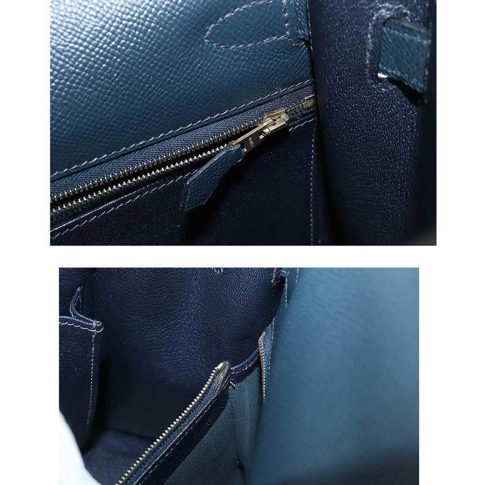 Hermes Kelly 28 2way Hand Shoulder Bag Kushbel Epson Navy D Stamping Outside Stitching Gold Metal Fittings 32