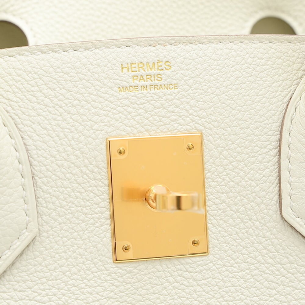 Hermes Birkin 30 Togo Handbag Mushroom Gold Metal Fittings B Engraving
