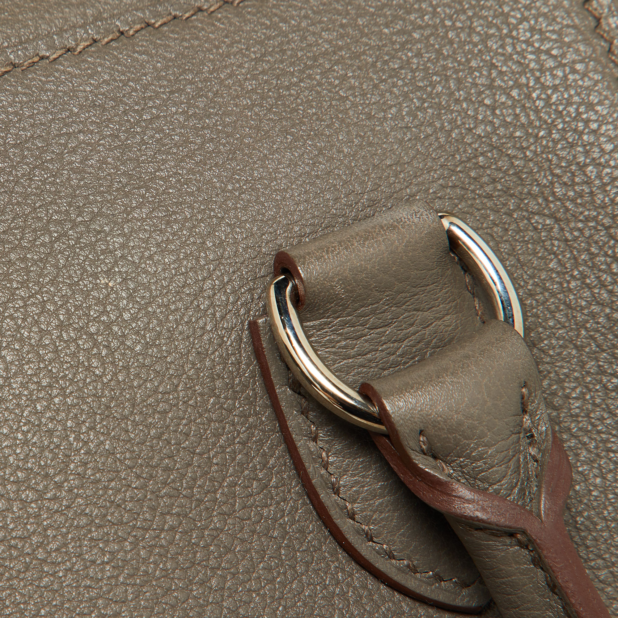 Hermes Etain Evercolor Leather Palladium Finish Toolbox 20 Bag