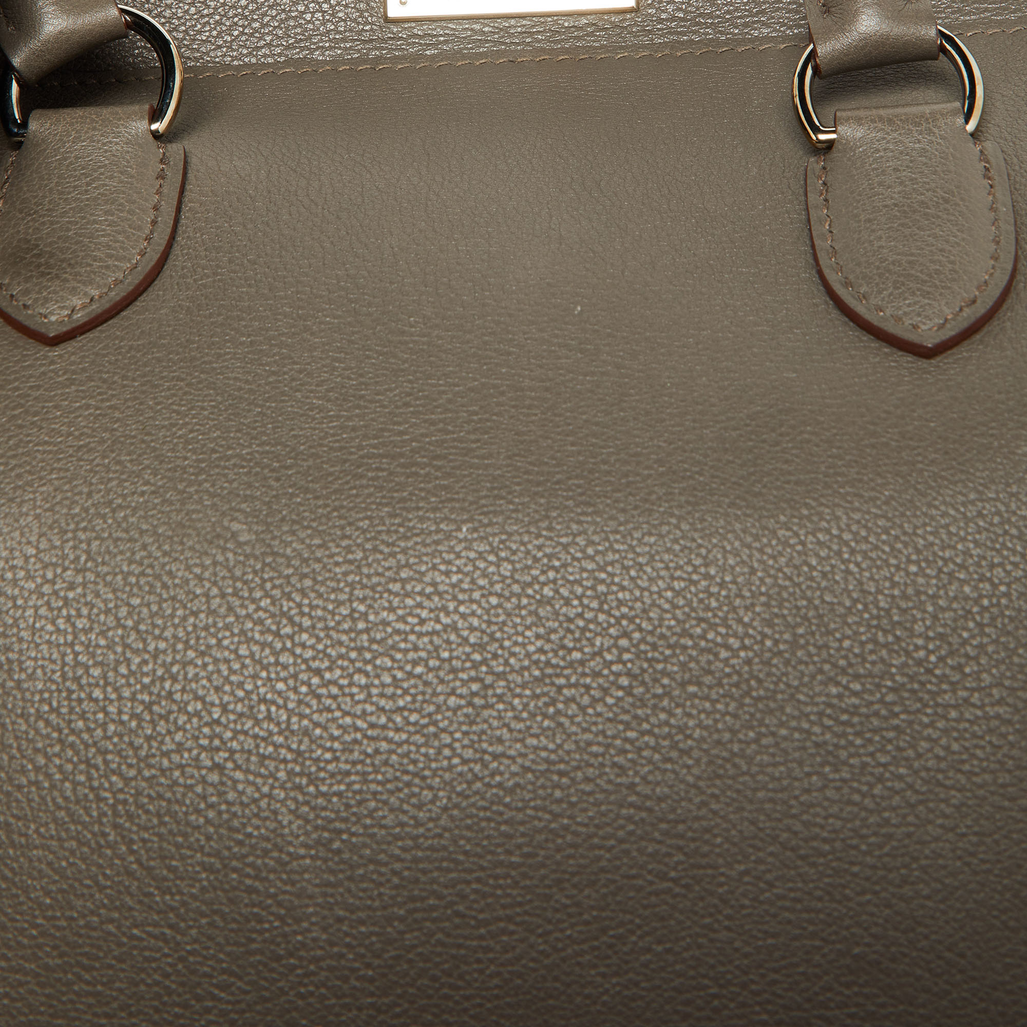 Hermes Etain Evercolor Leather Palladium Finish Toolbox 20 Bag