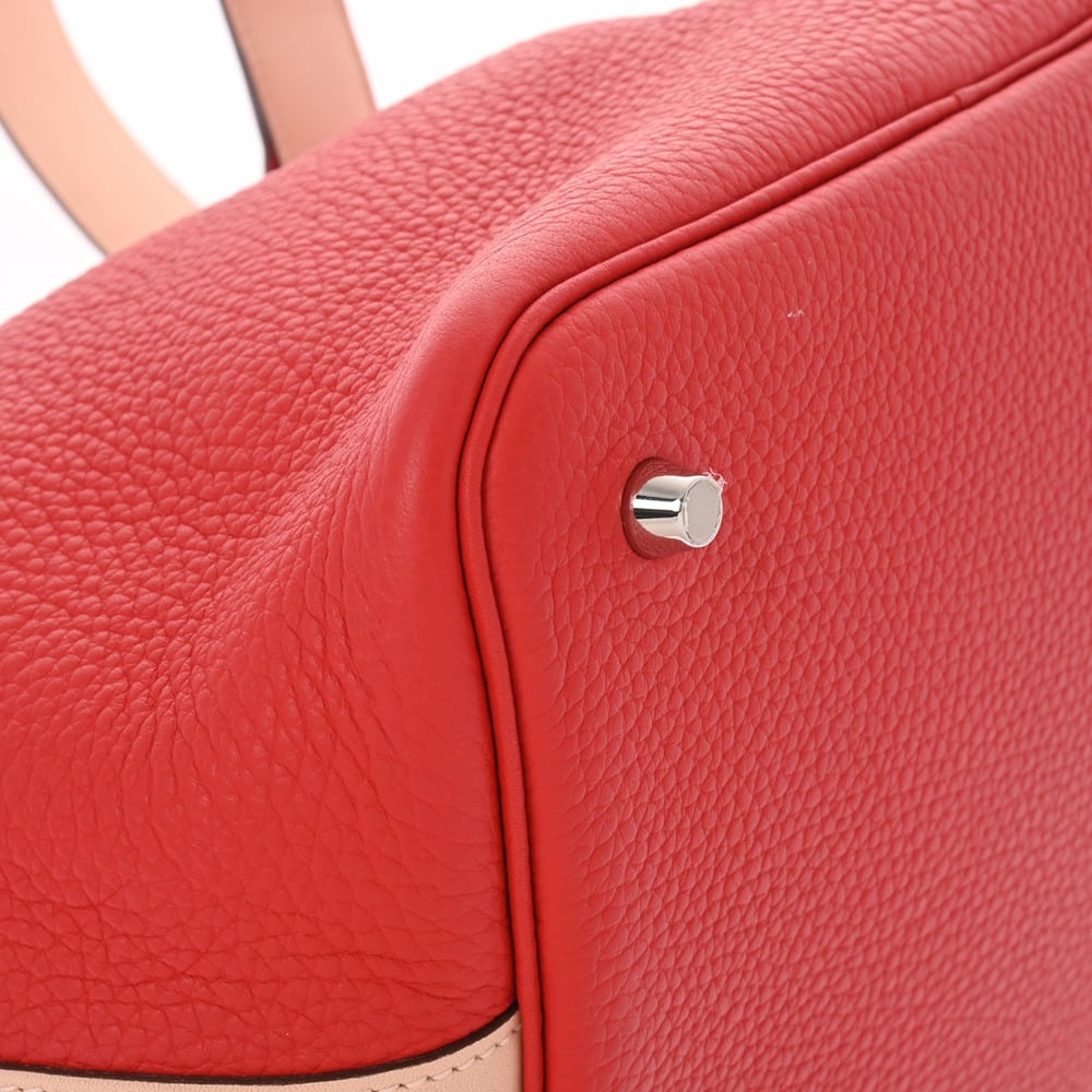 Hermes Picotin Lock MM Touch Rouge Tomato Rose Eglantine X Engraved (around 2016) Ladies Taurillon Clemence Handbag