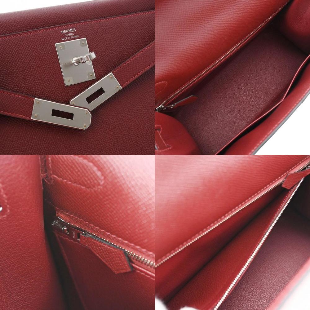 Hermes Kelly 28 Outer Stitching Rouge Ash Palladium Metal Fittings Y Engraved (around 2020) Women's Vo Epsom Bag