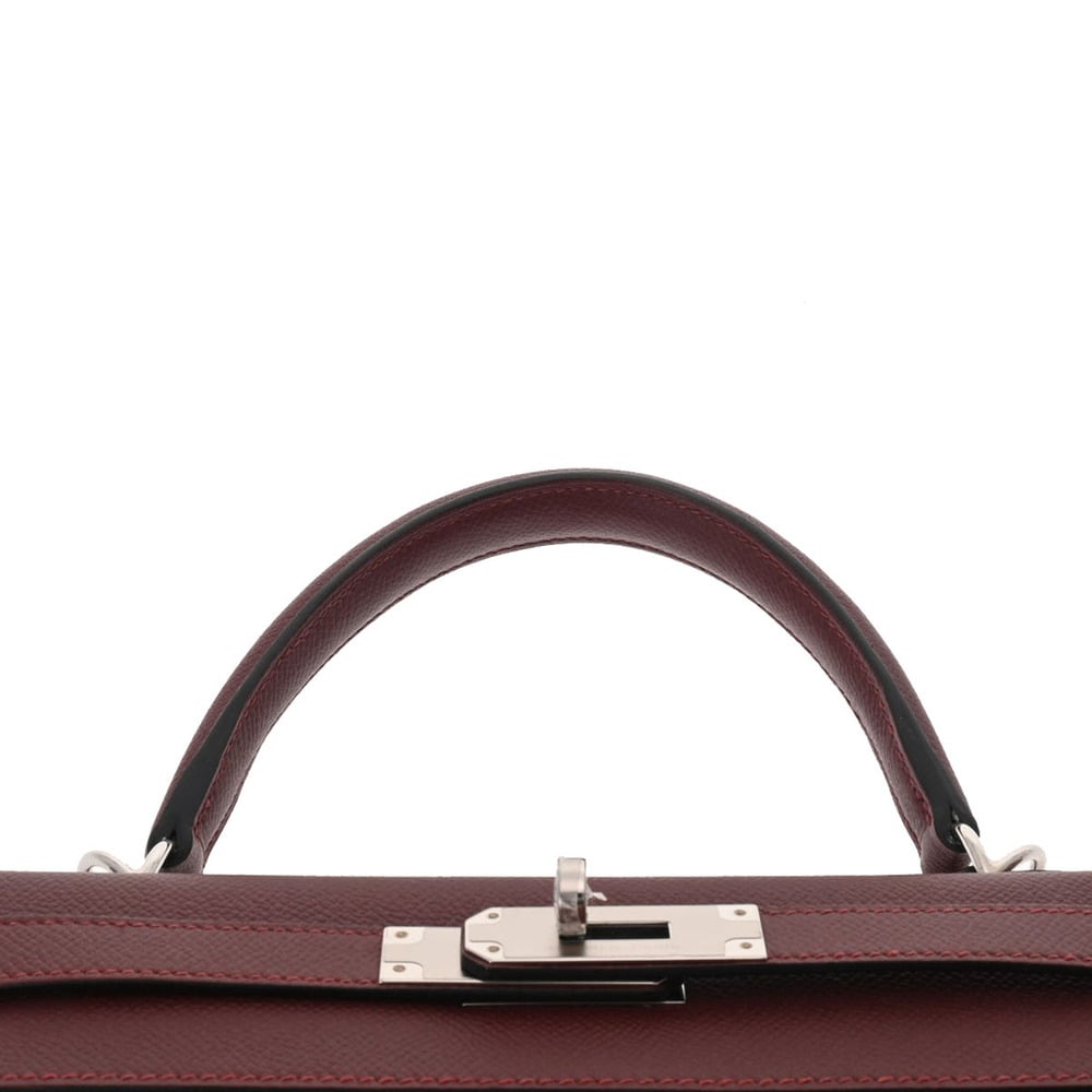 Hermes Kelly 28 Outer Stitching Rouge Ash Palladium Metal Fittings Y Engraved (around 2020) Women's Vo Epsom Bag