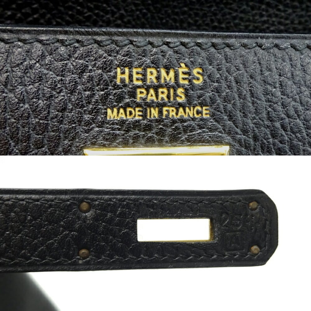 Hermes Kelly 35 Inner Seam A Stamp Made In 1997 Ladies Handbag Ardennes Noir (black)