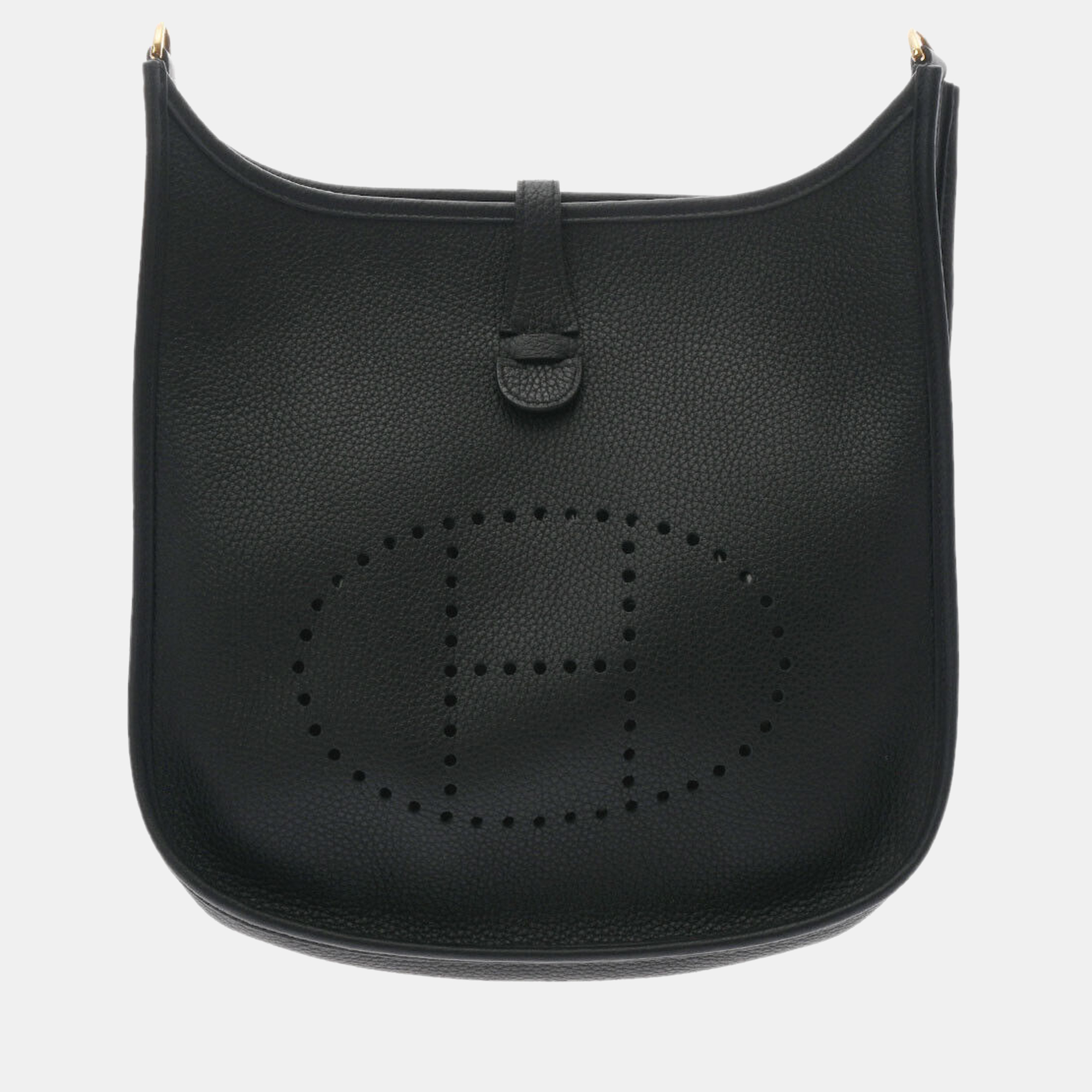 Hermes Black Clemence Leather Evelyne III PM Shoulder Bag