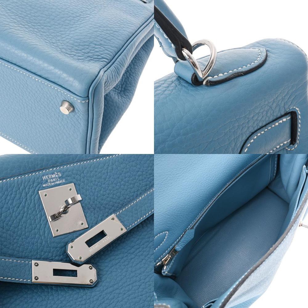 Hermes Kelly 32 Inner Stitch Blue Jean G Engraved (around 2003) Ladies' Taurillon Clemence Bag