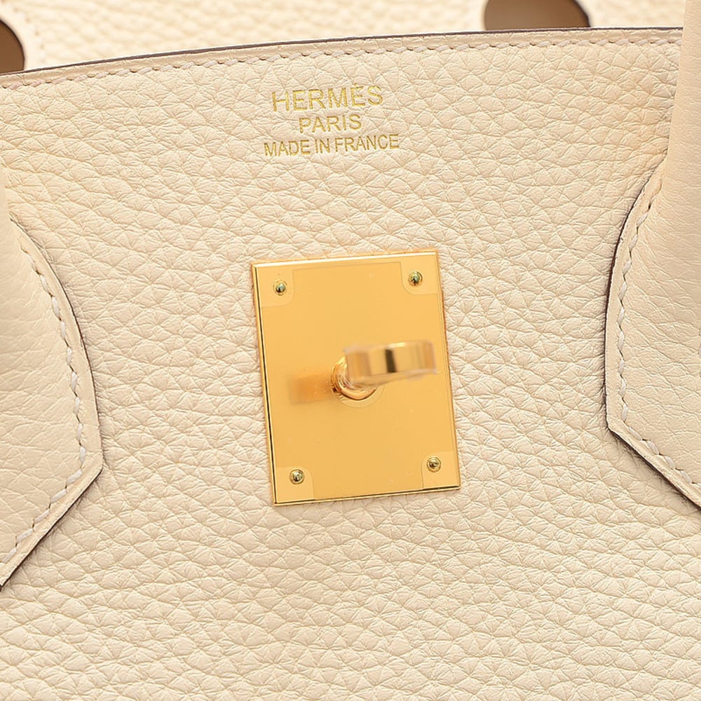Hermes Birkin 35 Taurillon Clemence Handbag Nata Gold Hardware Z Stamp