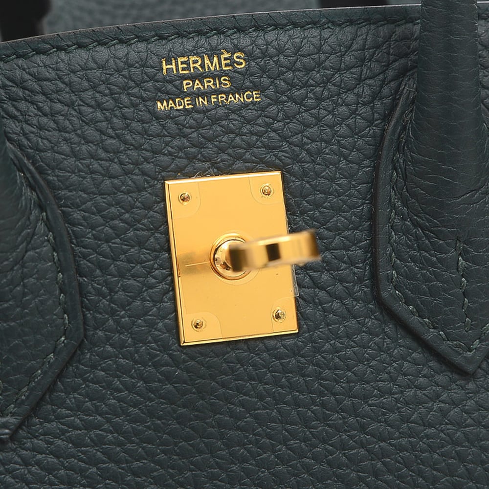 Hermes Birkin 25 Togo Veil Cipre Handbag Gold Hardware U Engraved