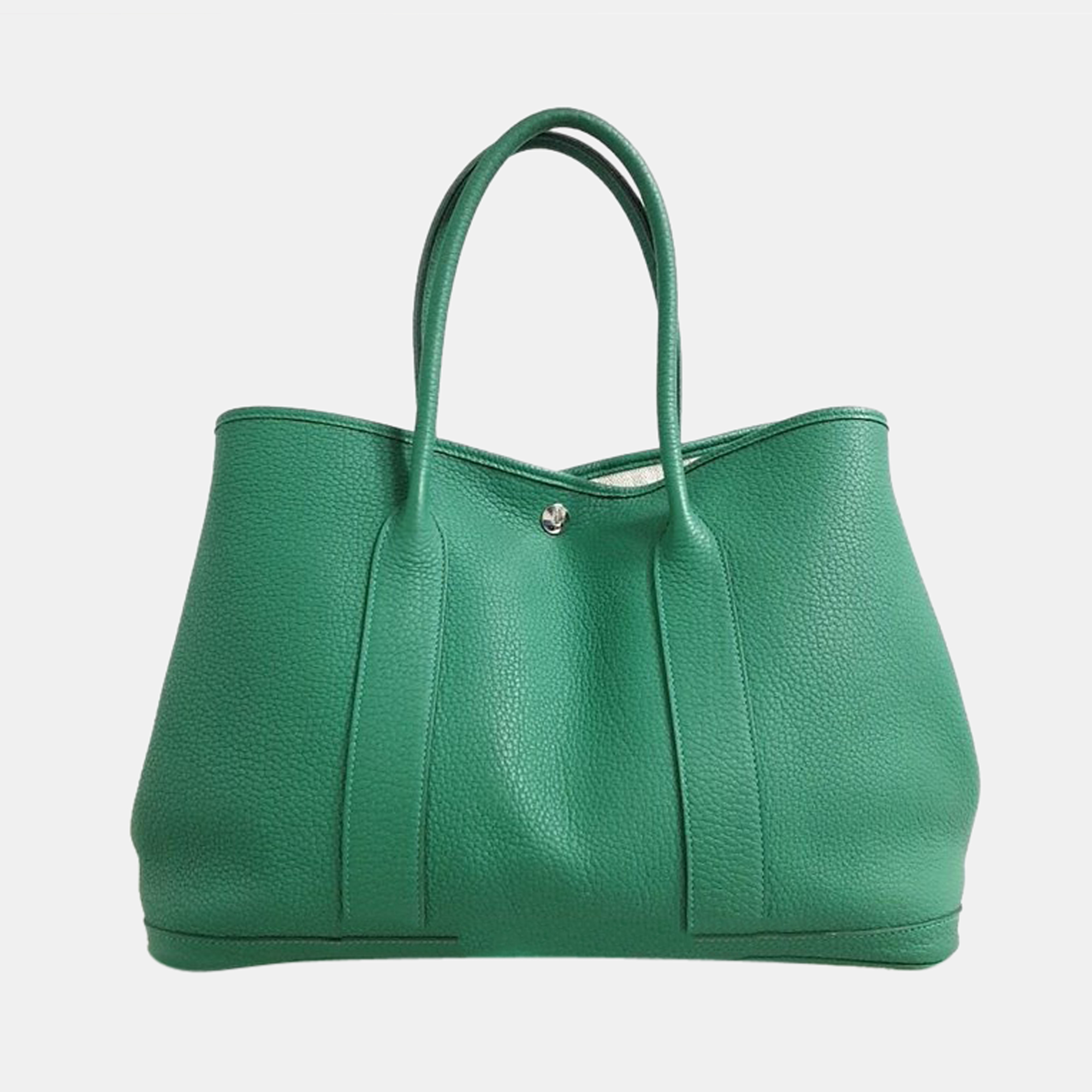 Hermes Green Leather Garden Party 36 Tote Bag