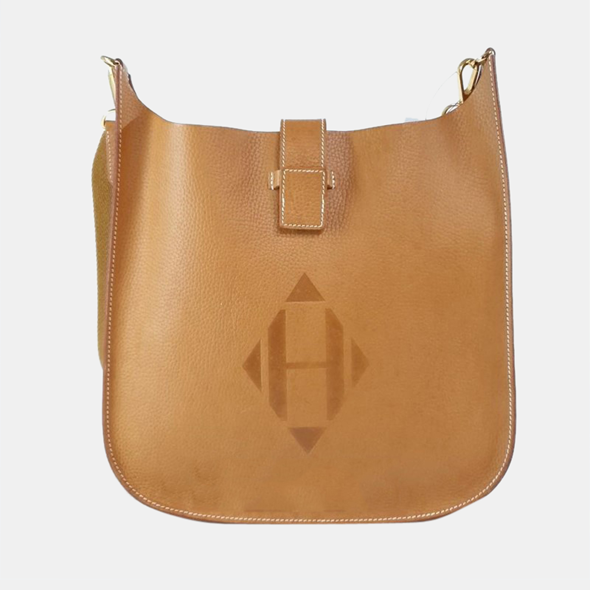 Hermes Gold Leather Vache Naturelle Grainee Evelyne Sellier 29 Shoulder Bag