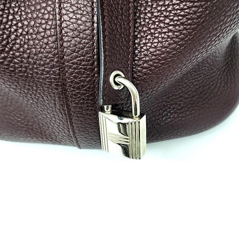 Hermes Brown Clemence Leather Picotin Lock 26 Tote Bag