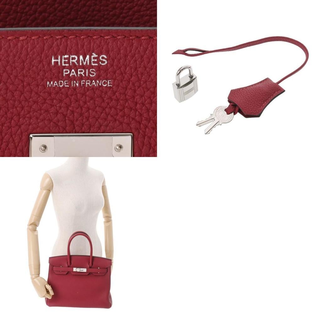 HERMES Hermes Birkin 30 Rouge Grena Palladium Metal Fittings A Engraved (around 2017) Ladies Togo Handbag